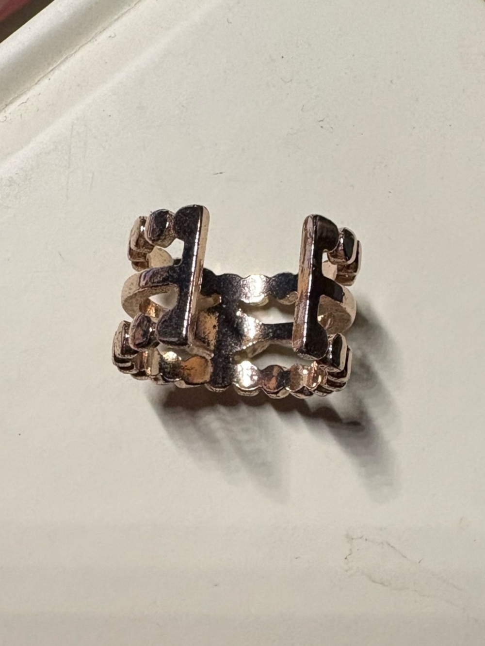 Luv AJ Stacked Statement Ring- Rose Gold & Crystals - Picture 4 of 6